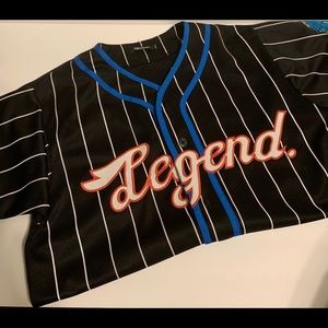 Pink dolphin black & white striped jersey.